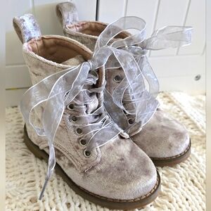 Velvet Lace Up Bow Boots from A Bear Co.